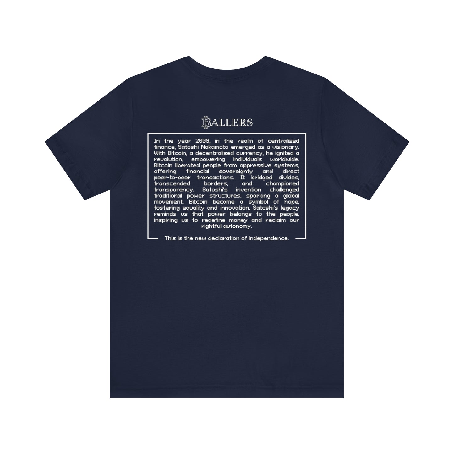 Ballers Bitcoin Club | MANIFESTO - Pixel Bitcoin Logo Tee