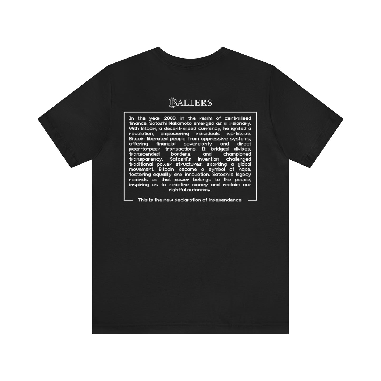 Ballers Bitcoin Club | MANIFESTO - Pixel Bitcoin Logo Tee