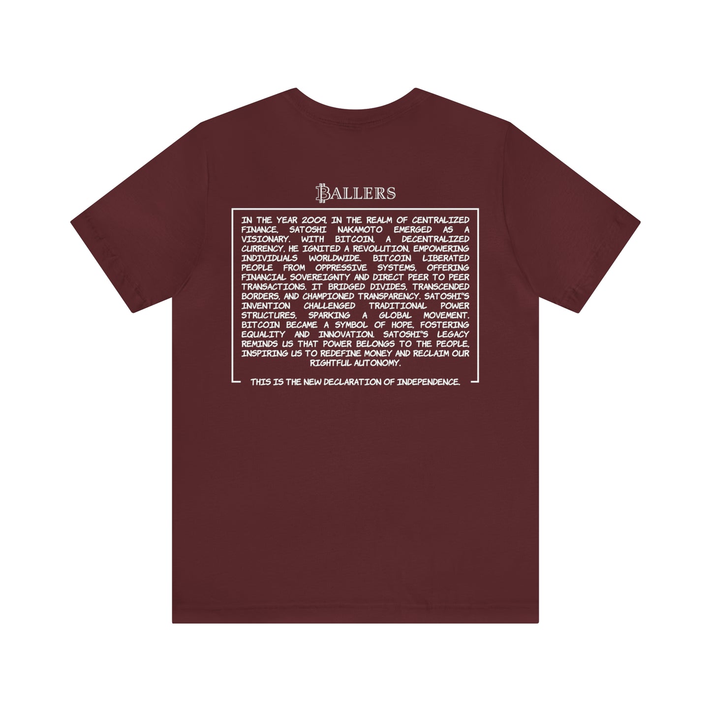 Ballers Bitcoin Club | MANIFESTO - Comic Bitcoin Logo Tee