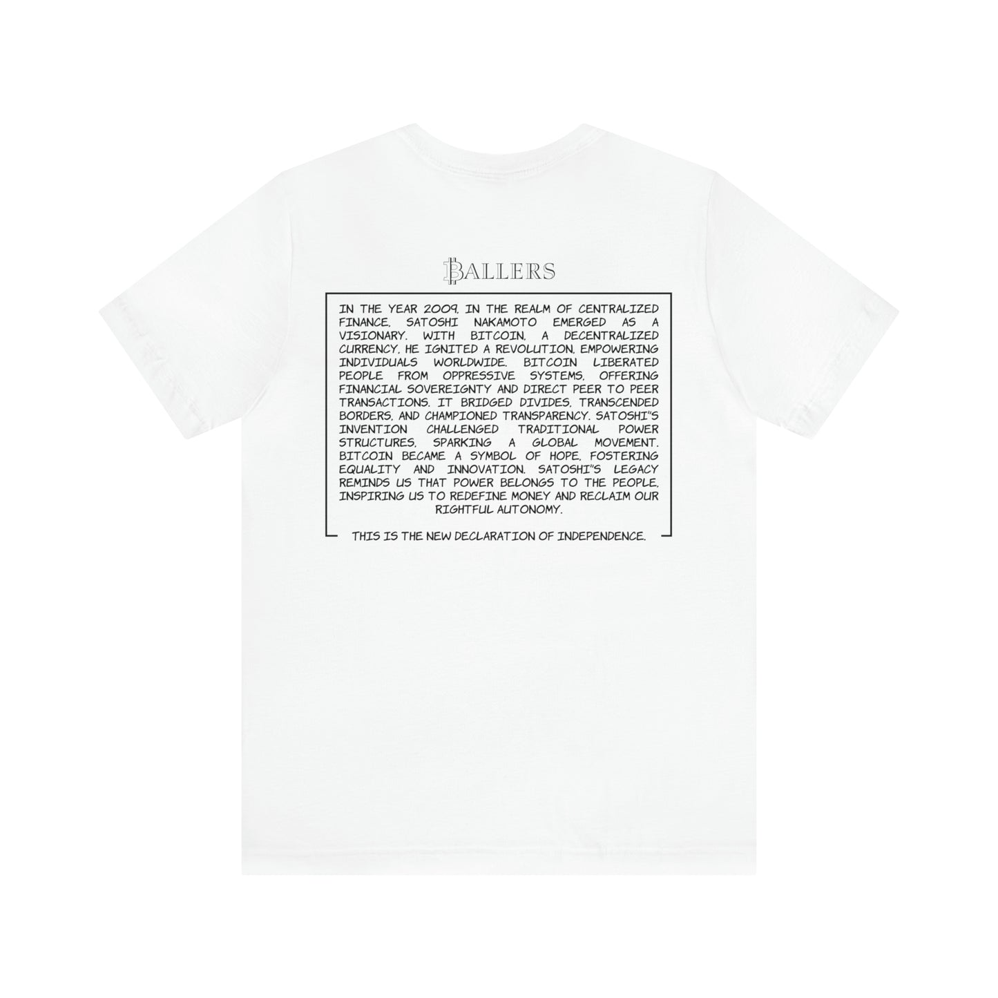 Ballers Bitcoin Club | MANIFESTO - Comic Bitcoin Logo Tee