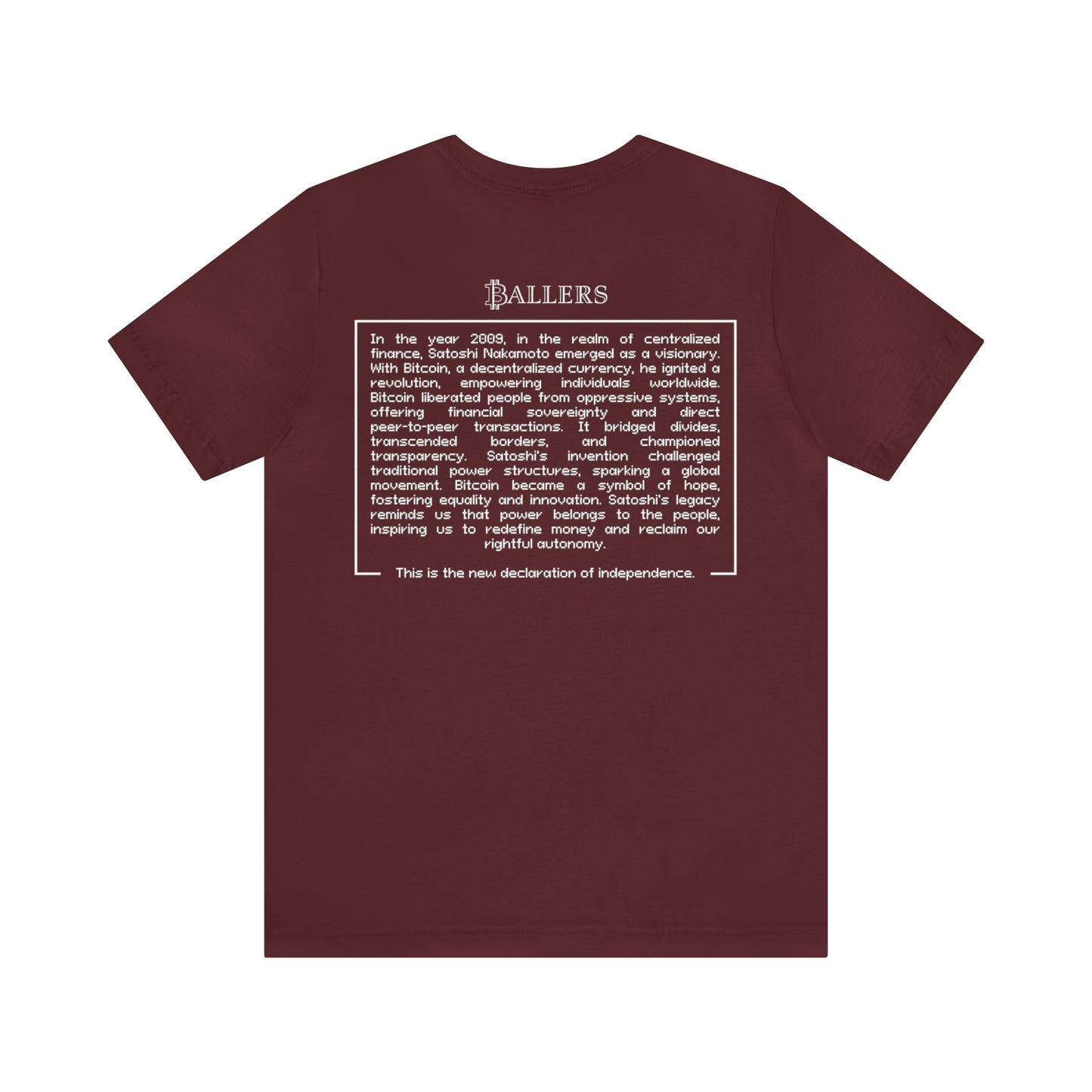 Ballers Bitcoin Club | MANIFESTO - Pixel Bitcoin Logo Tee