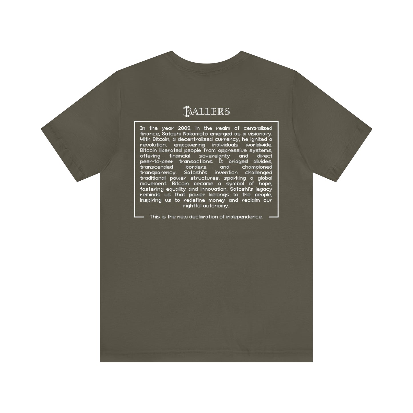 Ballers Bitcoin Club | MANIFESTO - Pixel Bitcoin Logo Tee