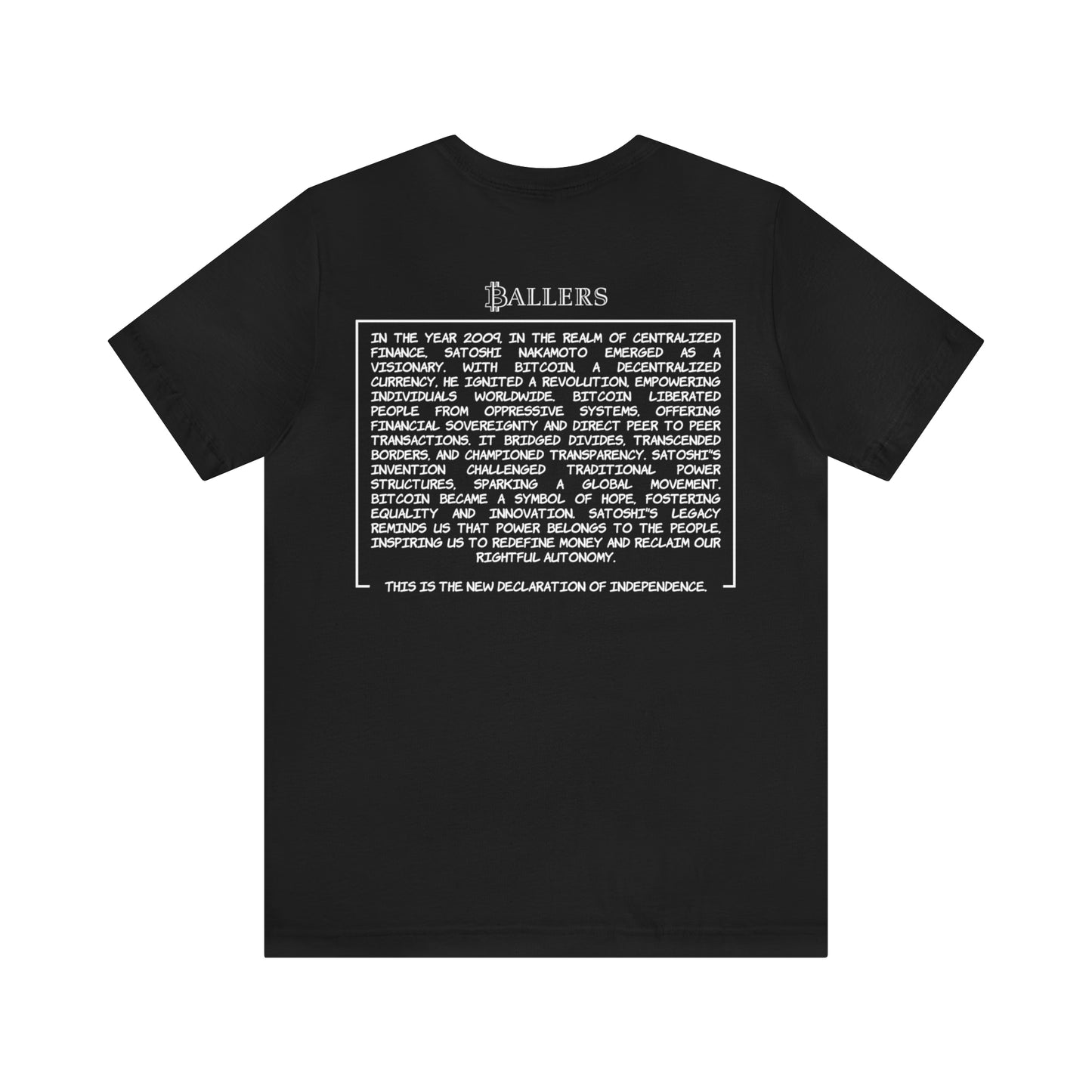 Ballers Bitcoin Club | MANIFESTO - Comic Bitcoin Logo Tee