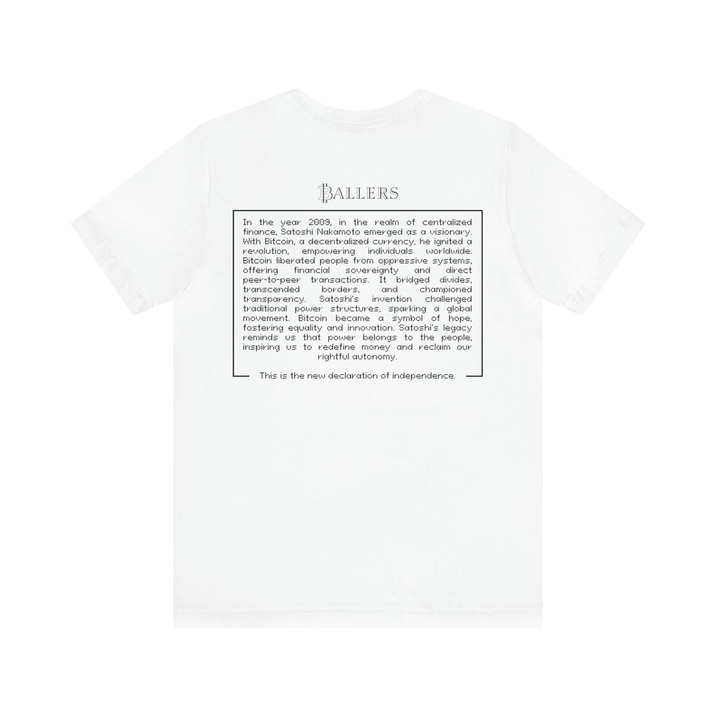 Ballers Bitcoin Club | MANIFESTO - Pixel Bitcoin Logo Tee